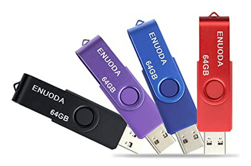 Pack De 4 Memorias Usb Enuoda 64gb Para Almacenamiento Y Res