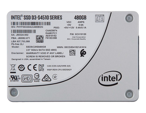 Ssd Intel D3-s4510 480gb 2,5  Sata 6gb/s Pn Ssdsc2kb480g8 Nf 