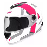 Casco Hawk Rs1f Blanco Y Fucsia 