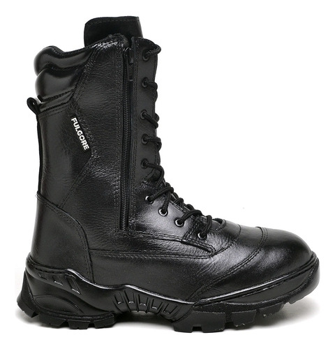 Bota Coturno Policia Militar Oficial Tatico 2 Zíper Lateral