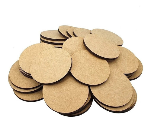 Kit Com 20 Bolachas 12 Cm Mdf 6mm Crú Círculo Porta Copo