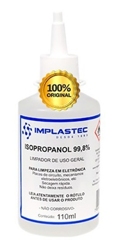 Álcoool Isopopilico Limpeza Eletronica, 100ml Bico Aplicador