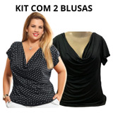 Kit 02 Blusas Feminina Plus Size Verão Gola Boba Plus Size 