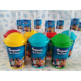 Vasos Personalizados Milkshake Con Tapa Y Sorbete Cumplesx15