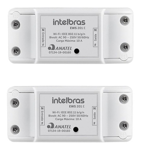 2 Pçs Interruptor Inteligente Intelbras Wi-fi Ews201 E