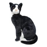 Gato De Peluche Realista Viahart 14 Pulgadas Color Tate Tuxedo