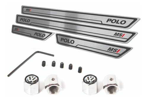 Cubre Zócalos Inoxid + Cubre Válvulas P/ Volkswagen Polo Msi