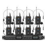 Set 8 Micrófonos Inalámbricos Uhf Bodypack