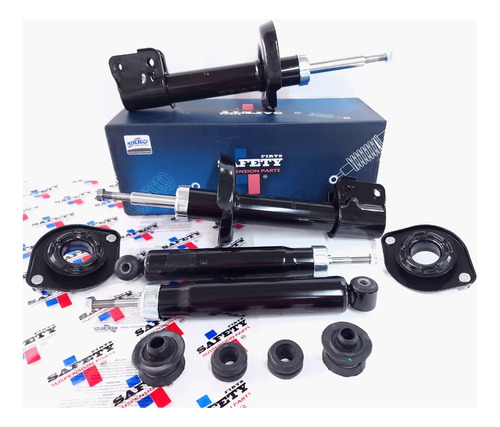 Kit 4 Amortiguadores C/ Bases Del Y Tras Chevy C1 C2 C3