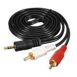 Cable Rca Audio Auxiliar A Mini Plug 3.5mm Parlantes 3 Mts 