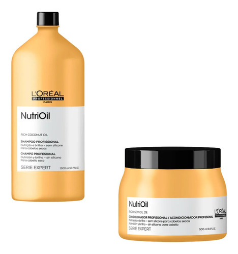  Kit Profissional Nutrição  Shampoo E Máscara Loreal Nutrioil