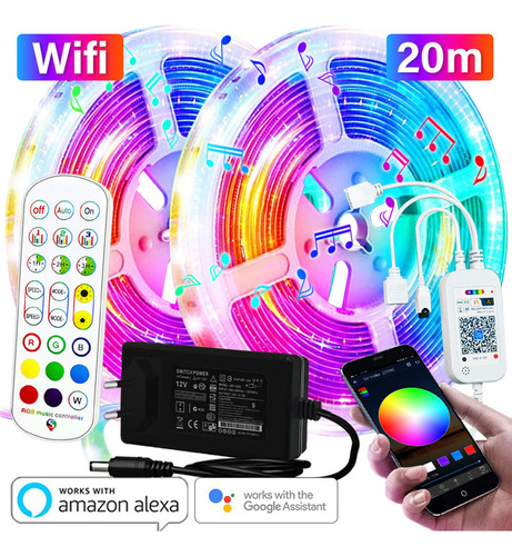 Kit Inteligente Alexa 5050 Rgb Color Tink 20 M