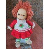 Rosita Fresita Muñeca Crochet Antigua Cara De Goma