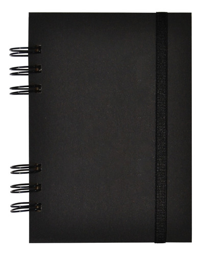 Cuaderno Negro Ecológico A6 (10x15) Anillado 120 H C/ Elást.