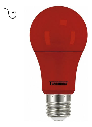 Lâmpada Led Taschibra Tkl Colors 5w Bivolt E27 Vermelha