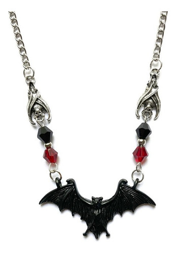 Collar Gotico Vampiro Murcielago Dark Cadena Acero Metal