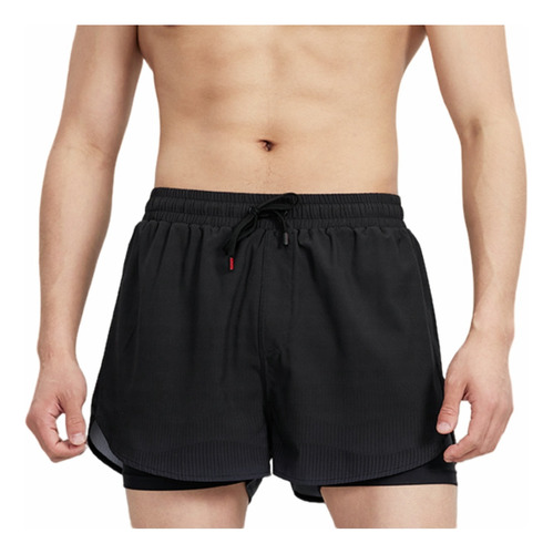 Shorts De Baño De 2 En 1 Capa Para Hombre Short De Playa Gym