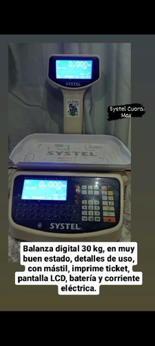 Balanza Comercial Digital System Cuora 30 Kg / Mástil