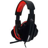 Headset Multilaser Gamer P2 Cabo Nylon Preto/vermelho Ph120