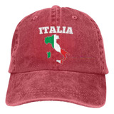 Gorra De Béisbol Vaquera Con Estampado Del Mapa De Italia