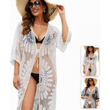 2pz Mujer Vestido Playa Cubre Bikini Pareos Playeros + Gafa