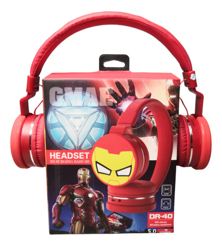 Audífonos De Diadema Bluetooth Iron Man