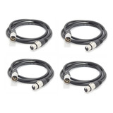 Pack 4 Cable Microfono Dmx 1,5 Mts Canon Canon Profesional