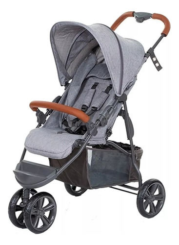 Carrinho De Bebê 3 Rodas Abc Design Moving Light Woven Grey 