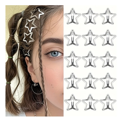 Set 30 Pasadores Estrella Plateados Para Cabello Mujer Plateado | Envío gratis