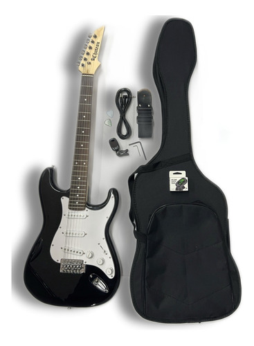 Kit Guitarra Eléctrica Chateau Stratocaster St01 Bk/wh