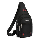 Pechera Mariconera Impermeable Mochila Cruzada Casual Band G Color Negro