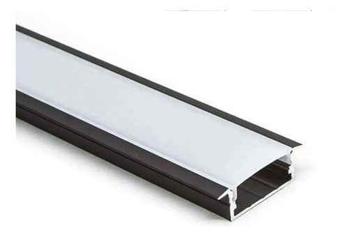 Perfil Slim Para Fita Led Embutido 30x10mm Preto 2 Metros