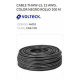 Cable De Luz Número #12 Negro Rollo De 100 M Awg Volteck