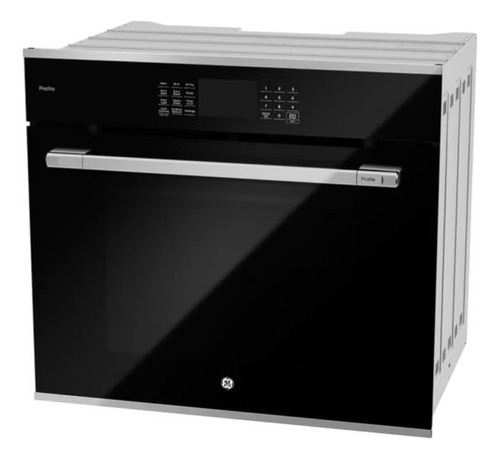 Horno Ge Profile Gas Lp 60 Cm Vidrio Negro Con Acero Inox