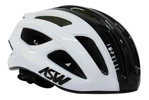 Capacete Asw Bike Ciclismo Impulse Preto E Branco In Mold