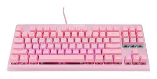 Teclado Mecanico Eyooso Z-77 Rosa-metal | Rgb | Blue Switch