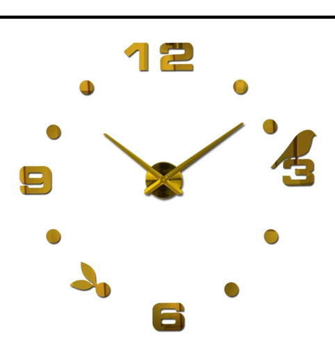 Reloj De Pared 3d Grande Color Dorado  100x100 