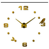 Reloj De Pared 3d Grande Color Dorado  100x100 