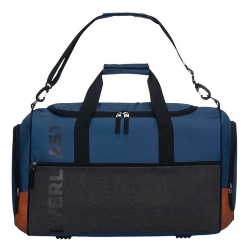 Bolso De Viaje Crossfit Deportivo Everlast Gimnasio Gym Color Azul 15290 Talle Único