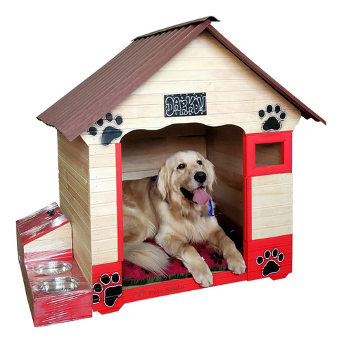 Casas Para Perros (80x70cm) +comederos+colchoneta+plástico