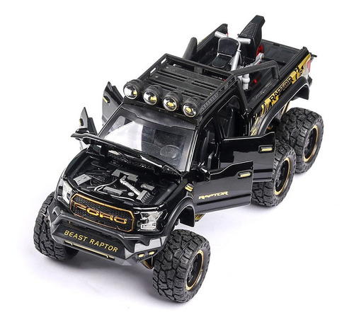 Ford Raptor F150 Miniatura De Metal Autos Luces Y Sonido 1:2