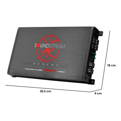 Amplificador 4 Canales Clase D 1250W Soundstream Veneno V-1300.4D para Auto | Meses sin interés