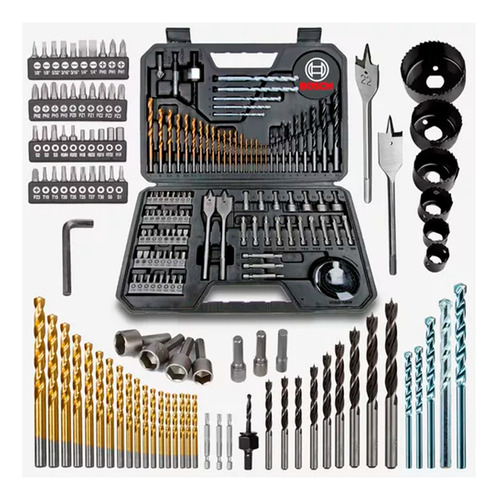 Kit Bosch Titanio 103 Peças Brocas Pontas Bits Serra Copo