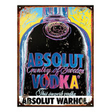 Cartel De Chapa Publicidad Antigua Absolut Vodka Warhol M527