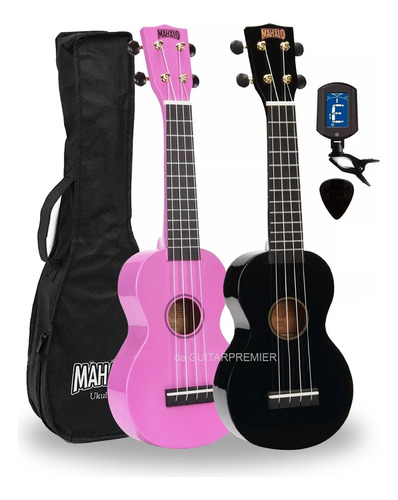 Ukelele Electroacustico Soprano Colores Funda Afinador Pua