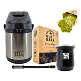 Kit Tereré Old Barn Garrafa 2,5l Inox Cuia 300ml Bomba Erva