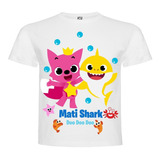 Polera Baby Shark Pink Fong Cumpleaños Personalizada