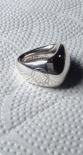 Anillo Montblanc De Plata 925 Sólida De Diseño Modernista  