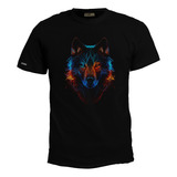 Camiseta Lobo Estilo Neon Animal Inp Bto