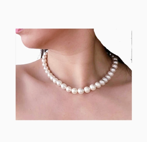 Cuello De Perlas Con Cadena De Regulacion Y Cierre Mosqueton